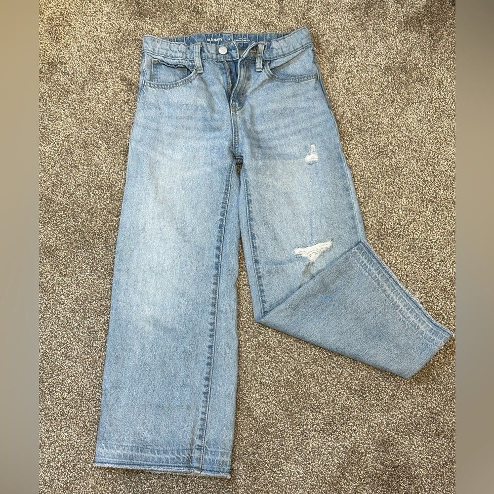 Girls Old Navy High-Rise Baggy Wide Leg Jeans - Light Blue